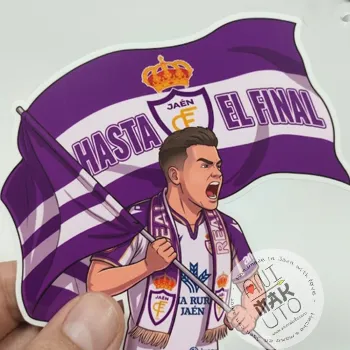 pegatina aficionado real Jaén hasta le final bandera futbol pegatinas stikers clubes de futbol personalizados precios populares