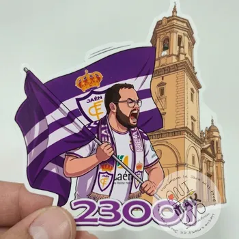pegatina aficionado real Jaén alfonsito san Idelfonso bandera real Jaén stickers personalizados de futbol lomas95